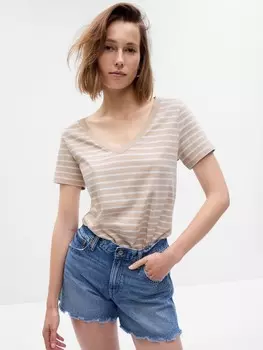 Футболка из натурального хлопка Gap, бежевый