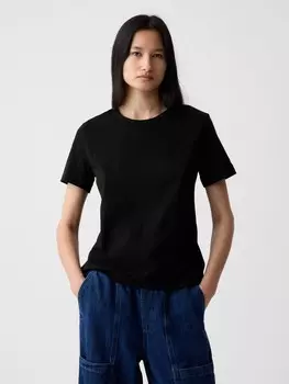 Футболка из натурального хлопка Gap, черный