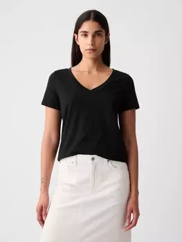 Футболка из натурального хлопка Gap, черный