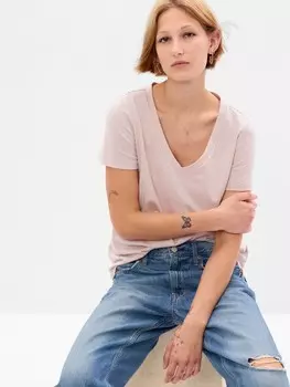 Футболка из натурального хлопка Gap, розовый