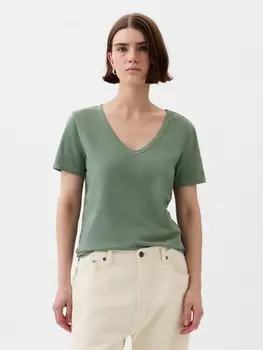 Футболка из натурального хлопка Gap, зеленый
