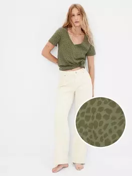 Футболка из натурального хлопка Gap, зеленый