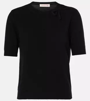 Футболка из натуральной шерсти Valentino, черный