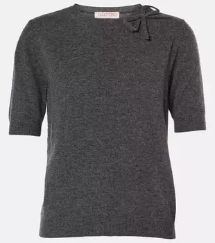 Футболка из натуральной шерсти Valentino, цвет grigio scuro melange