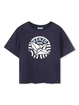 Футболка из органического хлопка Kenzo Kids, синий
