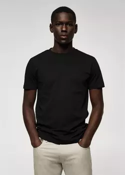 Футболка из органического хлопка MANGO, черный