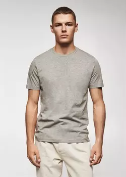 Футболка из органического хлопка MANGO, серый