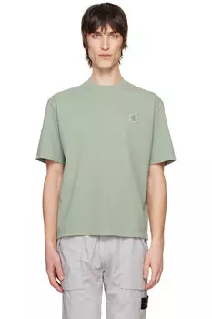 Футболка из органического хлопка пике Stone Island, зеленый