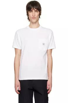 Футболка из органического хлопка с эффектом фиссато Stone Island, белый