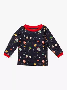 Футболка из органического хлопка с длинными рукавами Baby Outer Space Little Green Radicals, мульти