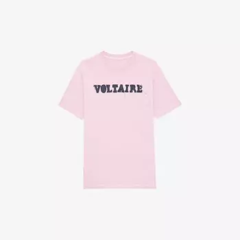 Футболка из органического хлопка с фирменным принтом Edwin Zadig&Voltaire, розовый