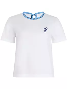 Футболка из органического хлопка с контрастным воротником Patou, белый