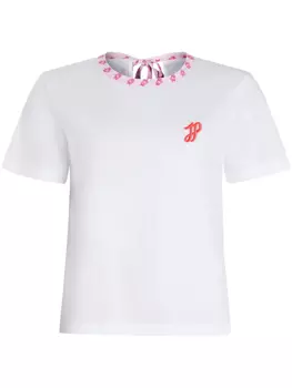 Футболка из органического хлопка с контрастным воротником Patou, белый