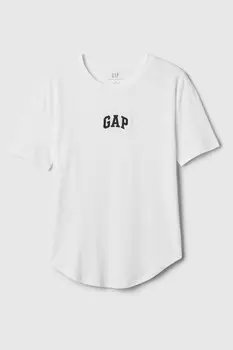 Футболка из органического хлопка с короткими рукавами и арочным логотипом Gap, белый