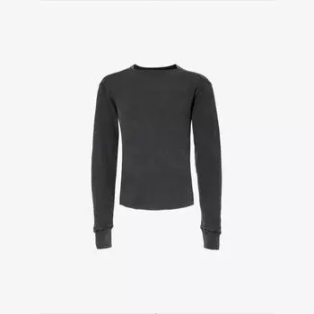 Футболка из органического хлопка с круглым вырезом и вафельной текстурой Entire Studios, черный