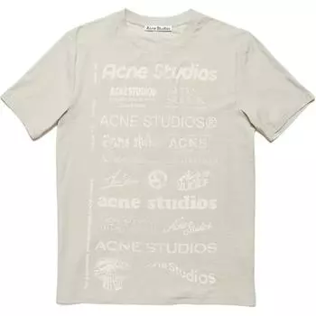 Футболка из органического хлопка с логотипом Acne Studios, Herbal Green