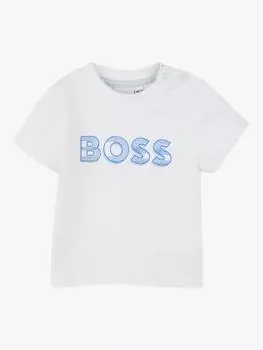 Футболка из органического хлопка с логотипом boss baby HUGO BOSS, белый