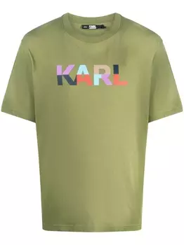 Футболка из органического хлопка с логотипом Karl Lagerfeld, зеленый
