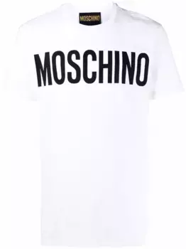 Футболка из органического хлопка с логотипом Moschino, белый