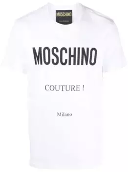 Футболка из органического хлопка с логотипом Moschino, белый