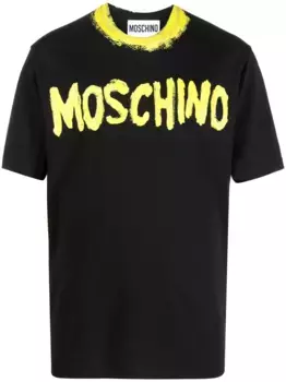 Футболка из органического хлопка с логотипом Moschino, черный
