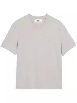 Футболка из органического хлопка с монограммой Ami de Coeur AMI Paris, серый