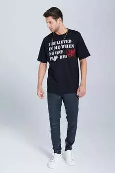 Футболка из органического хлопка с надписью Jeremy Meeks, черный