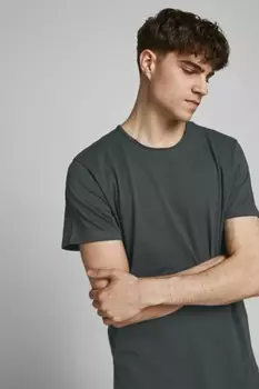 Футболка из органического хлопка с овальным вырезом Jack & Jones, серый