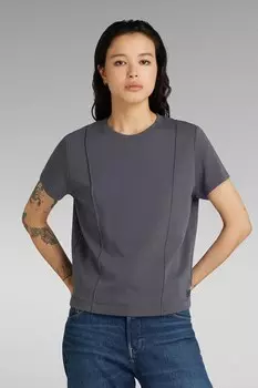 Футболка из органического хлопка с овальным вырезом G-Star Raw, серый