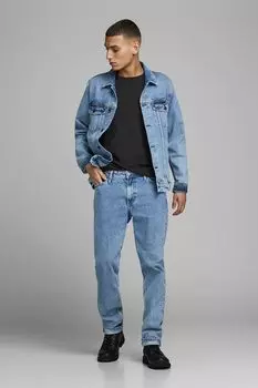 Футболка из органического хлопка с овальным вырезом Jack & Jones, черный