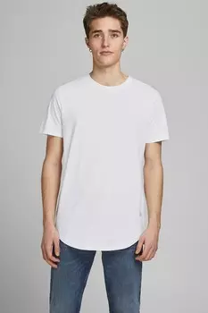 Футболка из органического хлопка с овальным вырезом Jack & Jones, белый