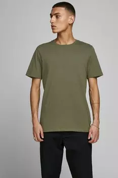 Футболка из органического хлопка с овальным вырезом Jack & Jones, зеленый