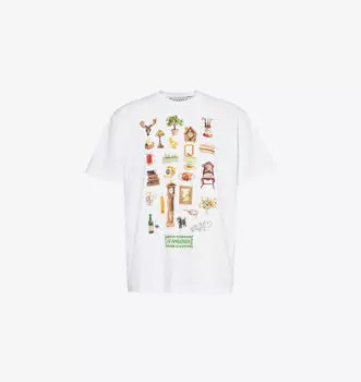 Футболка из органического хлопка с принтом «Диорама» Jw Anderson, белый