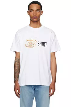 Футболка из органического хлопка с принтом Moschino, белый