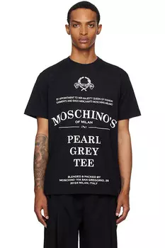 Футболка из органического хлопка с принтом Moschino, черный