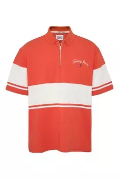 Футболка из органического хлопка с воротником и логотипом Tommy Jeans, белый