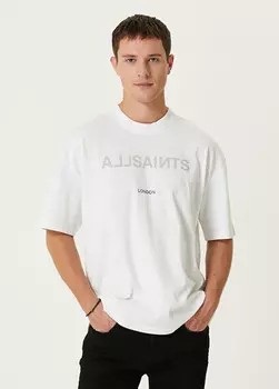 Футболка из органического хлопка с вырезами Allsaints, белый