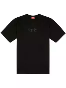 Футболка из органического хлопка с вырезами DIESEL, черный