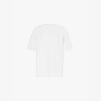 Футболка из органического хлопка с вышитым сердцем и приспущенными плечами Ganni, белый