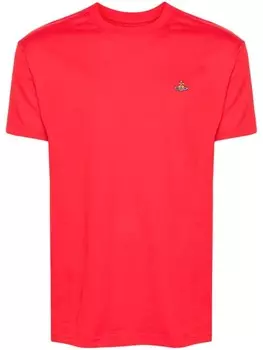 Футболка из органического хлопка с вышитым узором Vivienne Westwood Orb, красный
