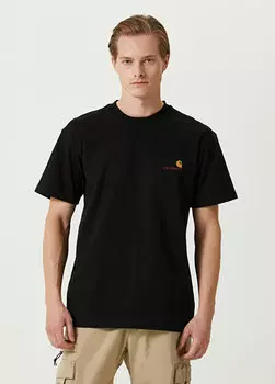 Футболка из органического хлопка с вышивкой черного логотипа Carhartt