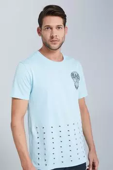 Футболка из органического хлопка с заклепками Jeremy Meeks, синий