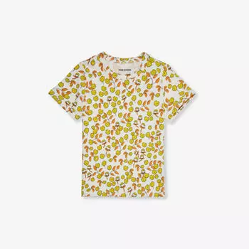 Футболка из органического хлопка стрейч с короткими рукавами и цветочным принтом 1,5-9 лет Mini Rodini, мультиколор