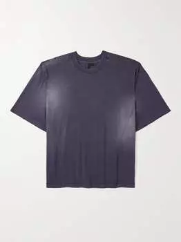 Футболка из органического хлопкового джерси с ферментативной пропиткой ENTIRE STUDIOS, нави