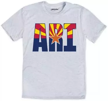 Футболка из пепла с инициалами флага штата Аризона Where I'M From из Аризоны