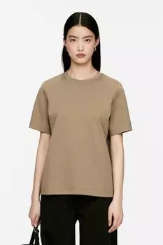 Футболка из перламутрового интерлока Arket, коричневый