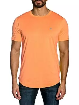 Футболка из перуанского хлопка со звездной вышивкой Jared Lang, коралл