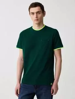 Футболка из пике с флуоресцентными деталями Ovs, цвет dark green