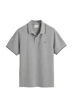 Футболка из пике с воротником Gant, серый