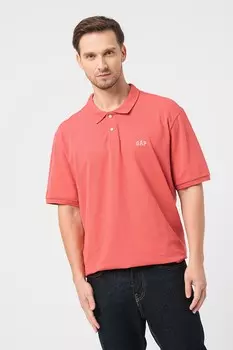 Футболка из пике с воротником Gap, красный